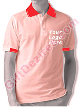Designer Pink and Red Color Logo T Shirts